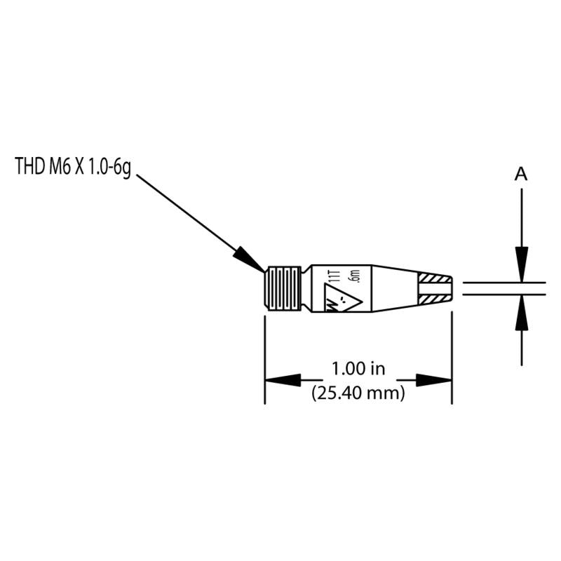 Tweco - WeldSkill WS11T-35 Contact Tip (035) Tapered - 25 Per Pack - 1110-1342